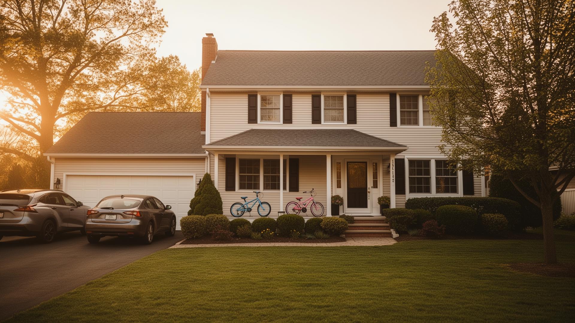 A New York family home at golden hour